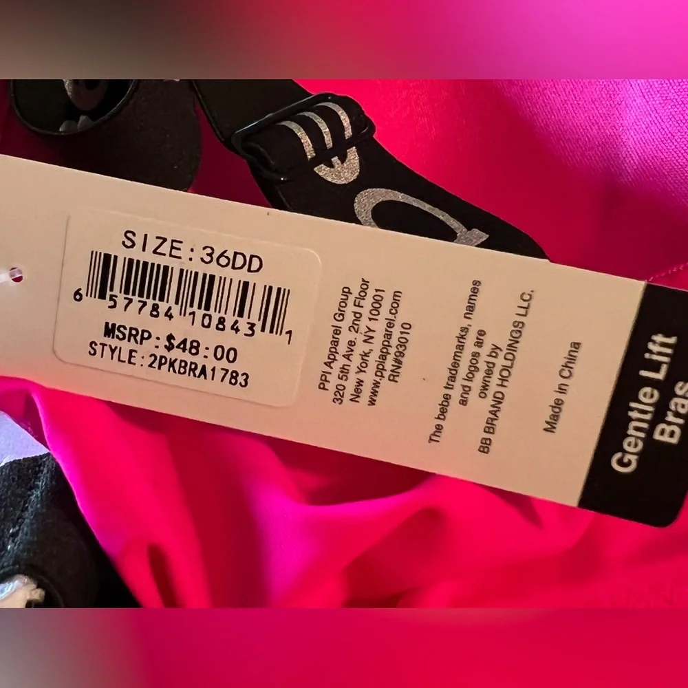 bebe intimates NWT Size 36DD Pink and White Gentle Lift Full Cover Bras (I003) - Picture 14 of 14